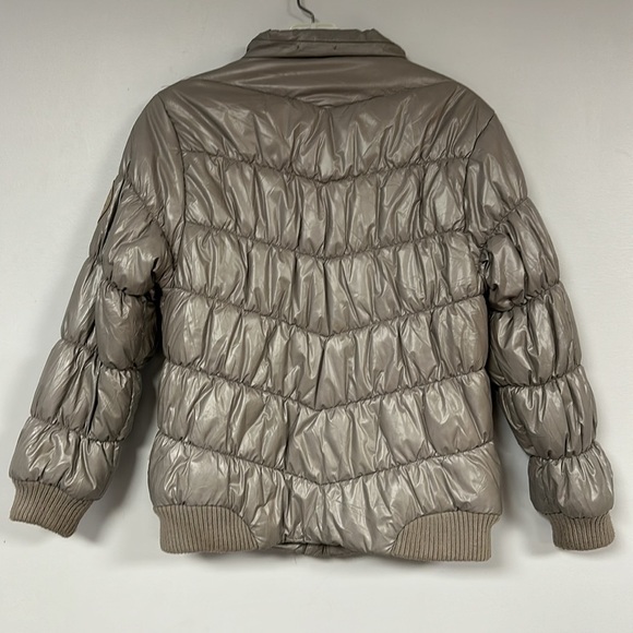 CDRL Gray Puffer Euro Jacket Coccodrillo, Size 140 - 10 USA, Floral lining - Picture 3 of 8